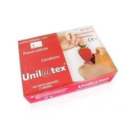 preservativos rojos fresa Unilatex caja 144 unidades