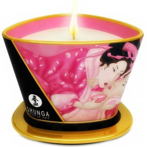 Vela grande aceite de masaje rosas afrodisiacas de SHUNGA
