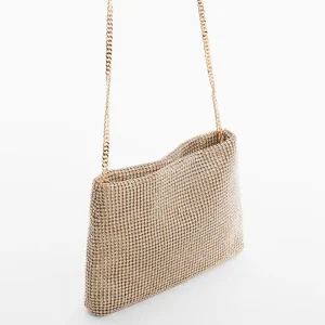 Bolso Karissia dorado con cadena larga