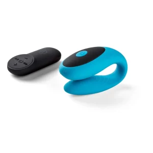 Vibrador para parejas Virgite azul con mando