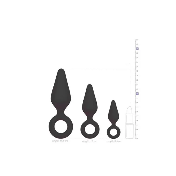 Kit de 3 plug anales de silicona