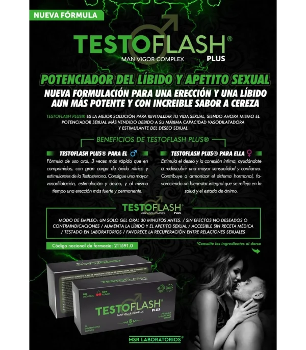 Testoflash® gel oral sabor cereza