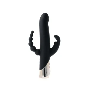 Vibrador rabbit Harlequin triple con rotación