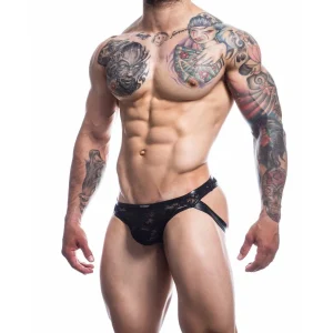 Suspensorio negro de encaje y polipielTienda erotica Torrejon Suspensorio negro de encaje y polipielTienda erotica Torrejon