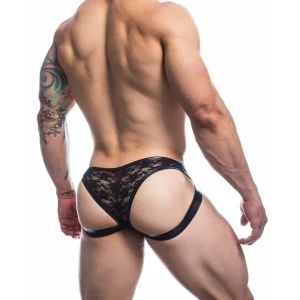 Suspensorio negro de encaje y polipielTienda erotica Torrejon Suspensorio negro de encaje y polipielTienda erotica Torrejon