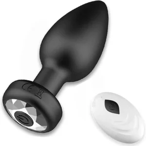 Plug vibrador negro de silicona con control remotoTienda erotica Torrejon
