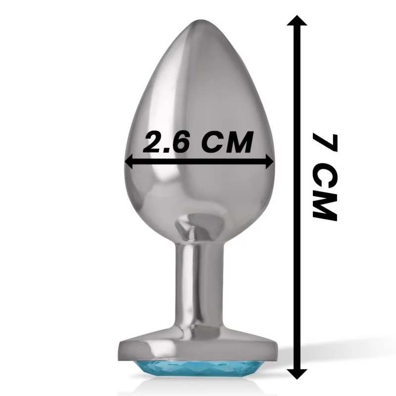 Plug anal aluminio cristal azul talla S