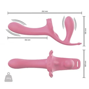 Arnés doble vibrador de silicona y recargableTienda erotica Torrejon