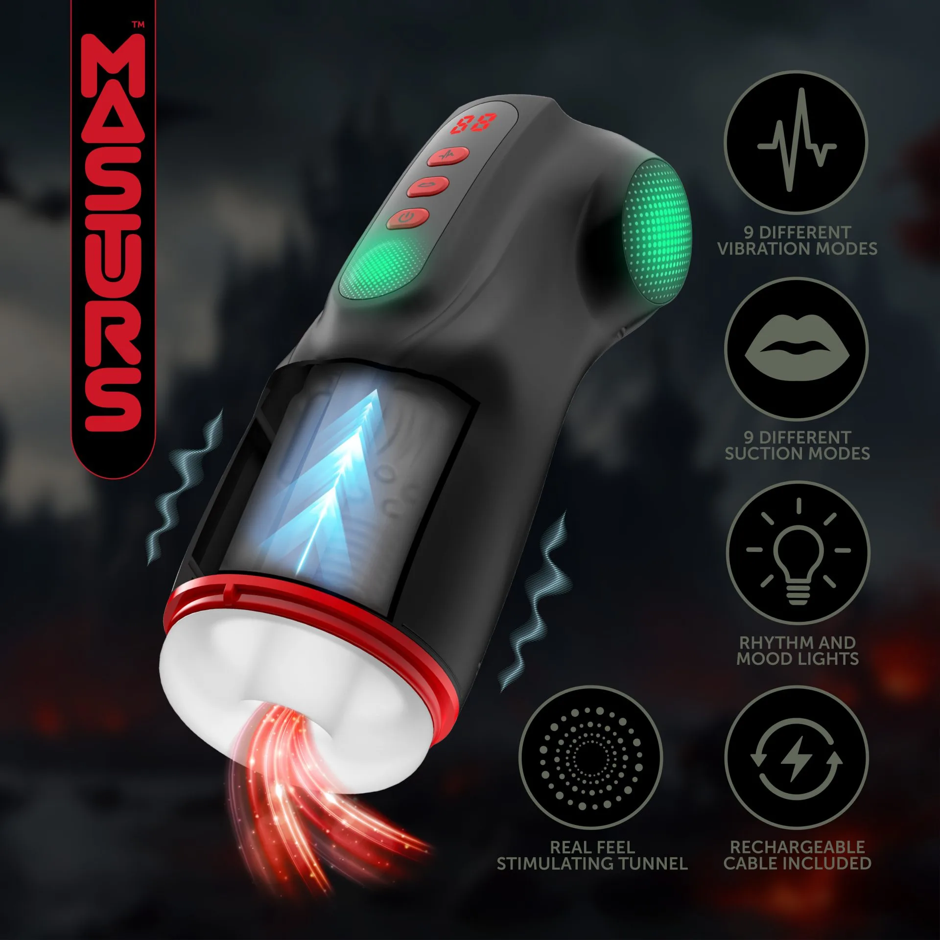 Masturbador interactivo Shadow Sinner Raven Masturbador interactivo Shadow Sinner Raven